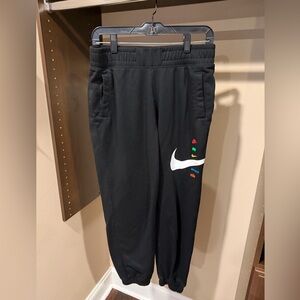 Nike Black Sweatpants with Multicolor Logo